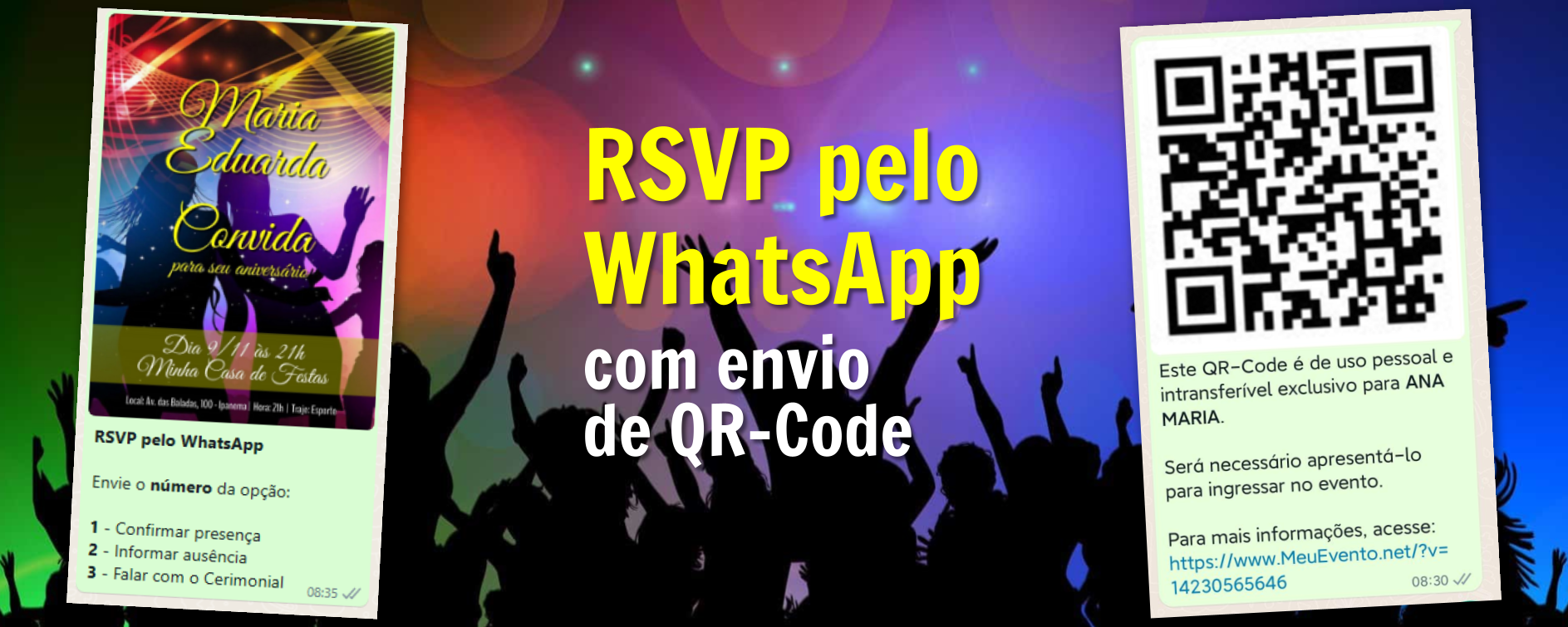 Convites com QR-Code + RSVP pelo WhatsApp